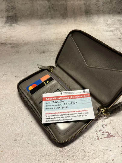 Creating an emergency card for patients living with adrenal insuffieciency